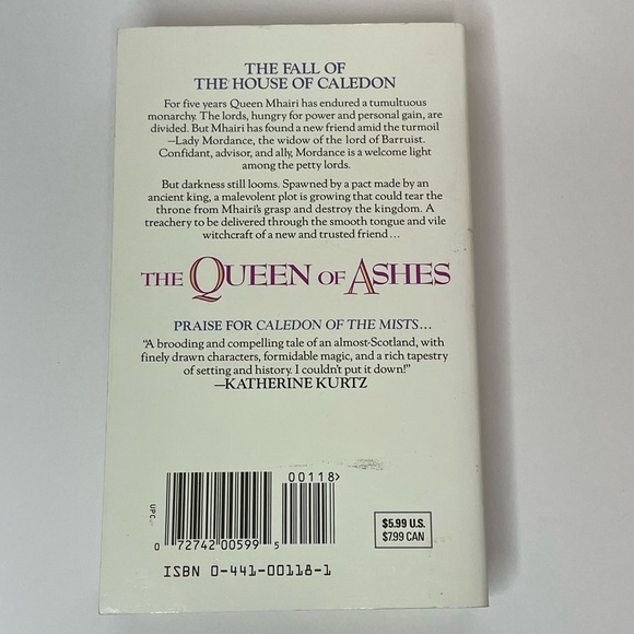 4/$10 Vintage 90s Novel The Queen of Ashes Fantasy Historical Romance, Like New - Picture 2 of 5